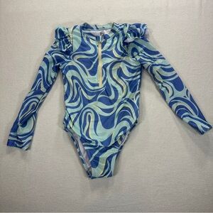 Wonder Nation Blue and Teal- 1 Piece Rash guard Swimsuit Sz 5T